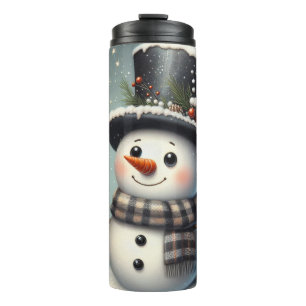 Garrafa Térmica Bonito boneco de Natal/Neve de inverno