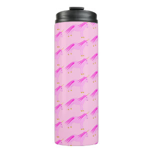 Garrafa Térmica Bonito Menina Rosa, Unicórnio Padrão