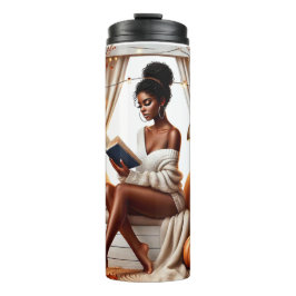 GARRAFA TÉRMICA  BONITO QUEDA TEMADA DE MULHER AFRICANA AMERICANA L