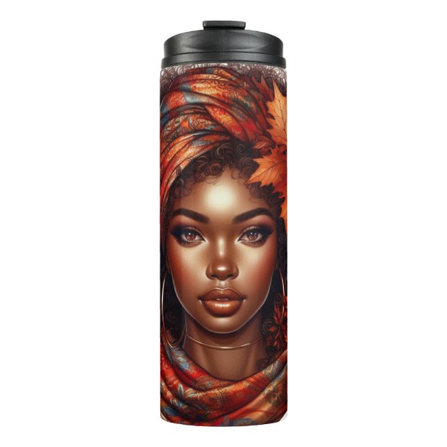 GARRAFA TÉRMICA  BONITO QUEIXA NO OUTONO TEMEU A MULHER AFRICANA AM (Frente)