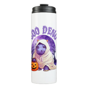 Garrafa Térmica Boo Deng Moo Deng Cute Baby Pygmy Hippo Halloween