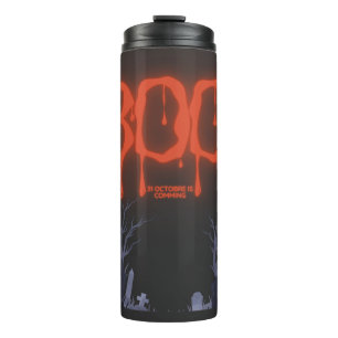 Garrafa Térmica Boo Halloween Camisa De Pumpkin Noturna Louca