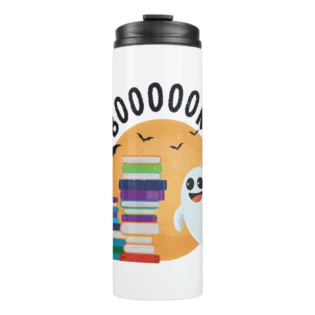 Garrafa Térmica Boooooks Halloween, Booooks Cute Halloween    (Frente)