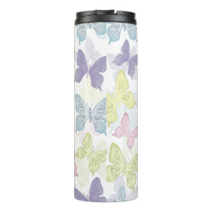 Garrafa Térmica Borboletas de Pastel Tumbler Térmico