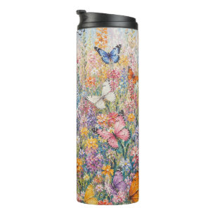 Garrafa Térmica Borboletas do Paraíso – Uma Flor Silvestre Colorid