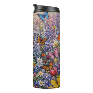 Garrafa Térmica Borboletas do Paraíso – Uma Flor Silvestre Colorid