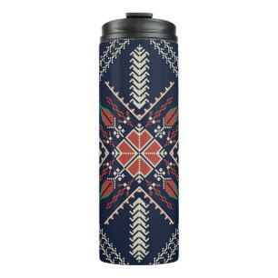 Garrafa Térmica Bordado Palestino: Design de Padrão Tradicional