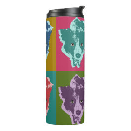Garrafa Térmica Border Collie Stare Pop Art