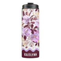 Borgonha Deixa Púrpura Padrão Floral Personalizado