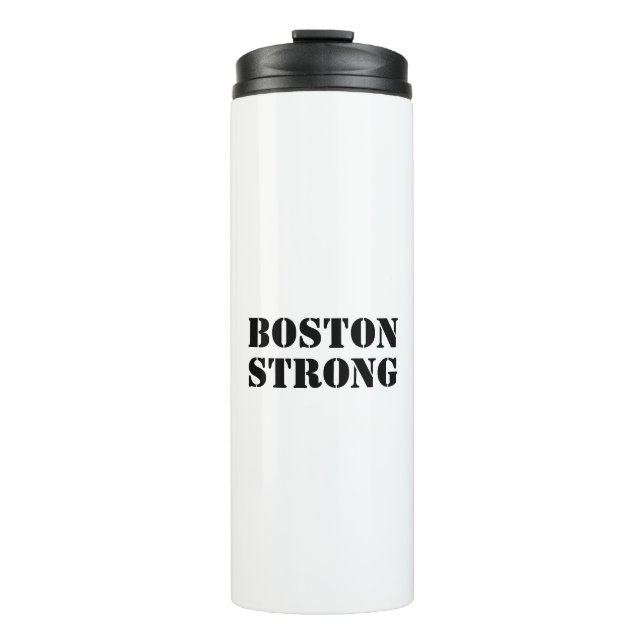 Garrafa Térmica "Boston Strong" - preto branco (Frente)