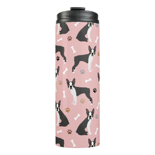 Garrafa Térmica Boston Terrier Bones and Paws Thermal Tumbler (Frente)