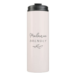 Garrafa Térmica Botânico Elegante Moderno Minimalista Rosa 
