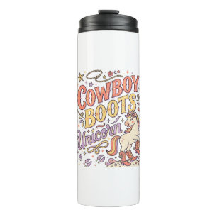 Garrafa Térmica Botas de Cowboy Unicórnio Caprichoso Zazzle Desi