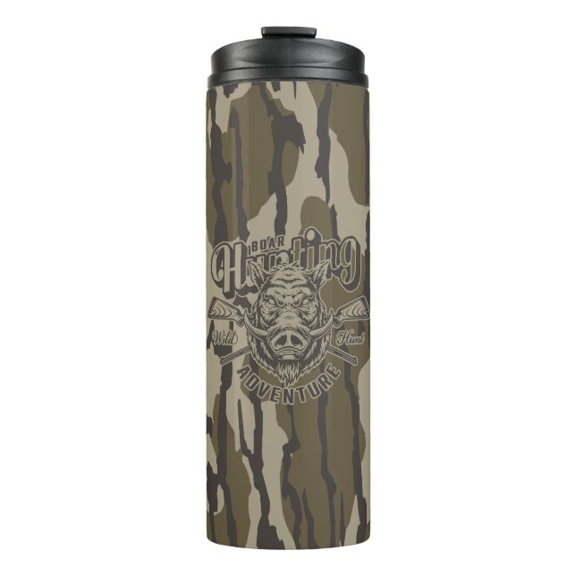 Garrafa Térmica Bottomland Camo Boar Caçando Javalis (Frente)