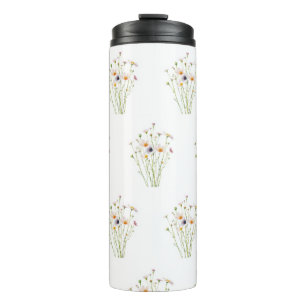 Garrafa Térmica Bouquet de aquarela de flores silvestres