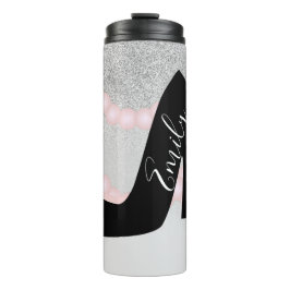 Garrafa Térmica Boutique Ombre Faux Brilho Monogramado Nome      