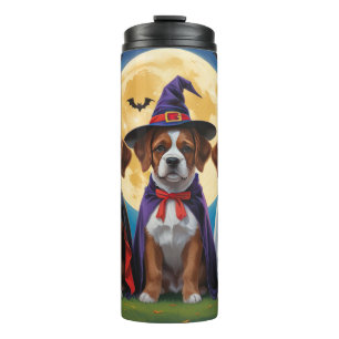 Garrafa Térmica Bouviers Des Flandres Cães Pumpkin Halloween Engra
