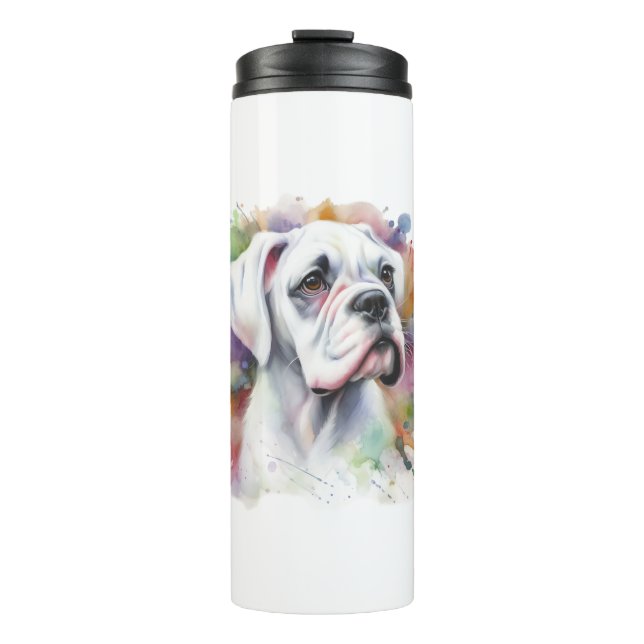 Garrafa Térmica 🐾 Boxer Dog Joy 🐾 Boxer Whimsical Boxer com Padr (Frente)