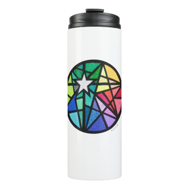 Garrafa Térmica branco estrelado (Frente)