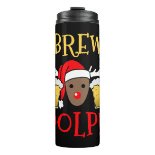 Garrafa Térmica Brewdolph - Engraçado Reindeer Beer Christmas Gift