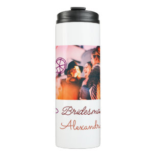 Garrafa Térmica Bridesmaid adiciona nome de imagem cocktail coral