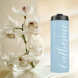 Garrafa Térmica Bridesmaid de Casamento Estilizado Azul Claro