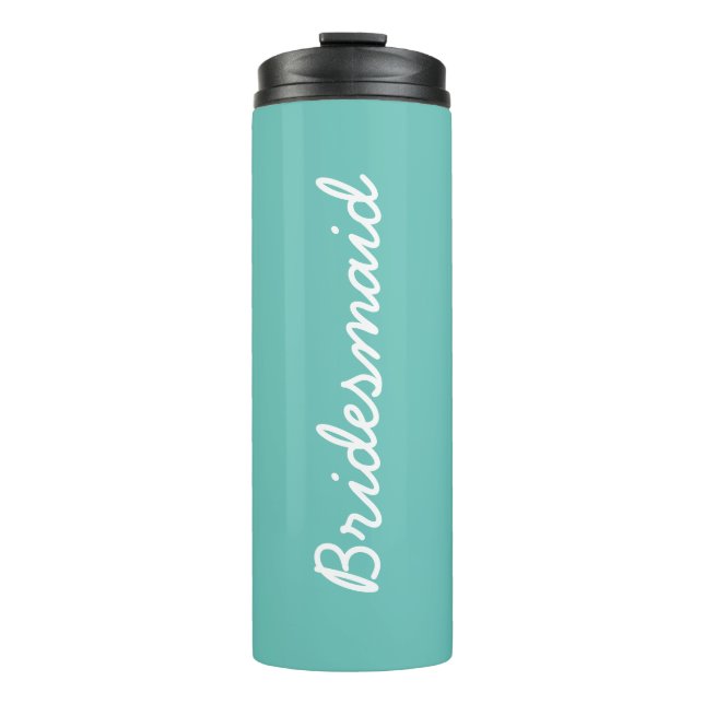 Garrafa Térmica Bridesmaid Monogramas Casamentos Presente Favor Az (Frente)