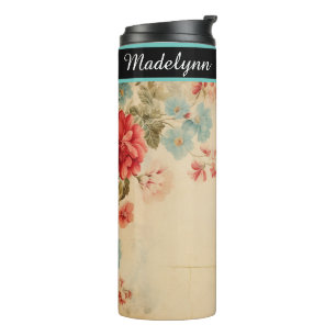 Garrafa Térmica Bridesmaid Personalizada Floral Personalizada Eleg