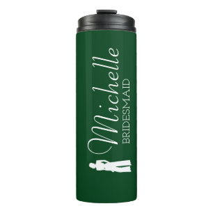 Garrafa Térmica Bridesmaid Personalizado Cor-de-Rosa Esbranquiçado