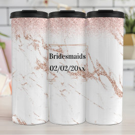 Garrafa Térmica Bridesmaids Tumbler: Elegância Rosa Dourada