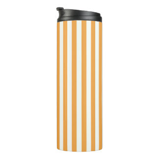 Garrafa Térmica Bright Orange and White Vertical Stripes Aesthetic
