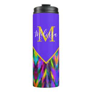 Garrafa Térmica Brilhante chevron tribal personalizado  