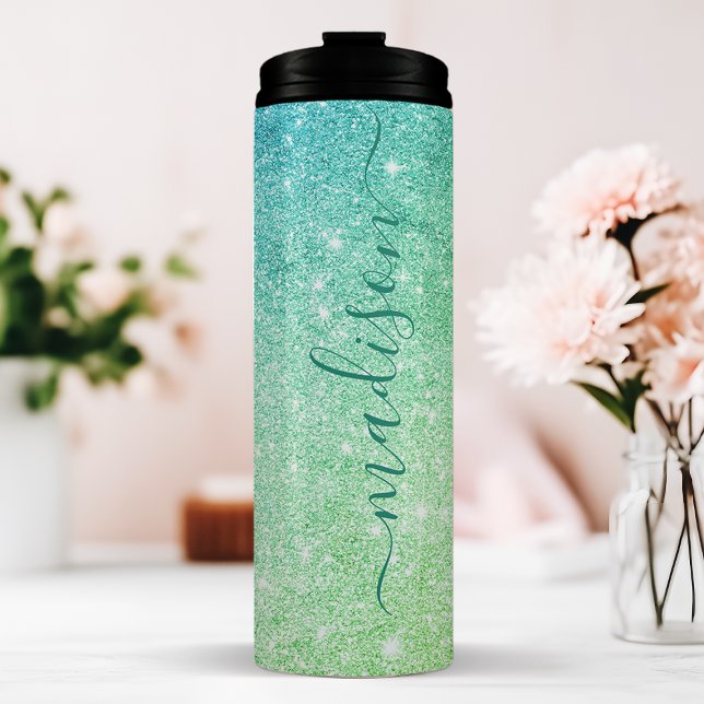 Garrafa Térmica Brilho Aqua Personalizado (Criador carregado)