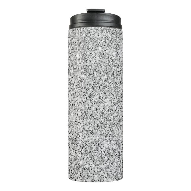 Garrafa Térmica Brilho de luz cinza prateado (Frente)