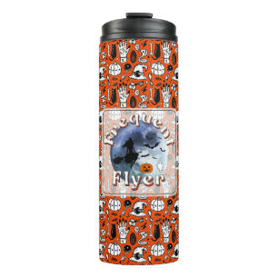 Garrafa Térmica Broomstick ambulante de bruxa do Dia das Bruxas Fr