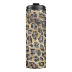 Garrafa Térmica Brown Leopard Animal Sparkle