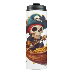Garrafa Térmica Bucaneiro Ósseo - Caveira de Pirata Divertida