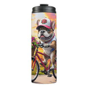 Garrafa Térmica Buldogue Francês Bicicleta French Bulldog
