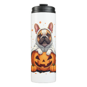 Garrafa Térmica Bulldog Inglês Engraçado Fantasma Boo Halloween Mu