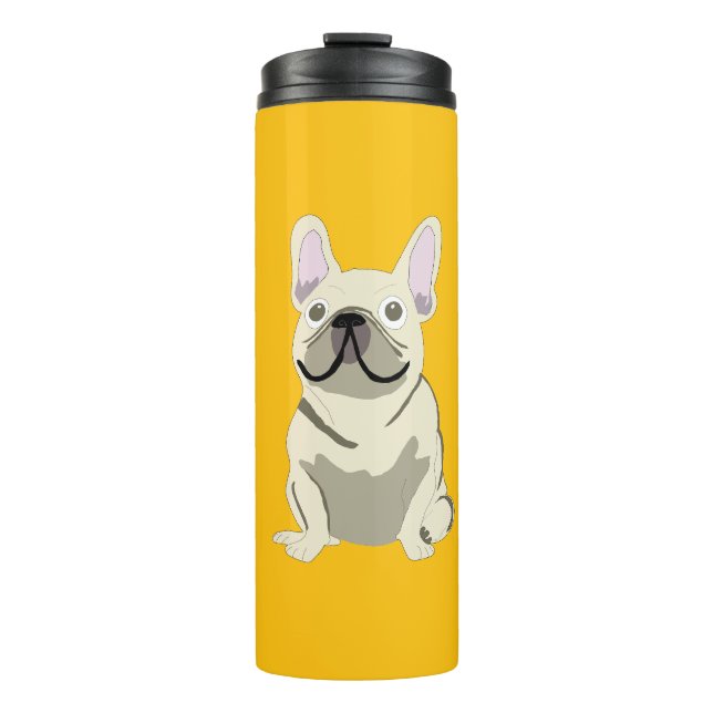 Garrafa Térmica Bulldogue Francês Creme (Frente)