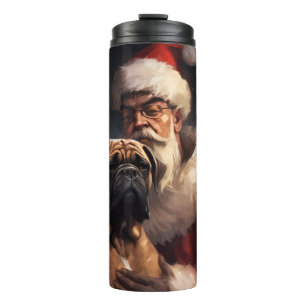 Garrafa Térmica Bullmastiff Com Papai Noel Natal Festivo