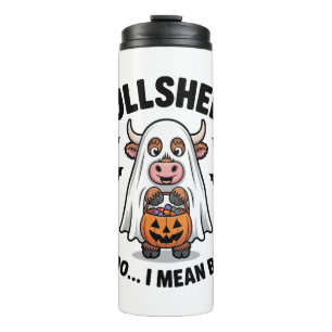 Garrafa Térmica BULLSHEET Halloween Vaca Fofa em Fantasma
