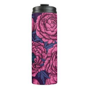 Garrafa Térmica Buquê de pedônia rosa