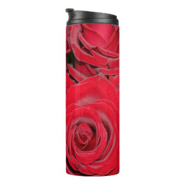 Garrafa Térmica Buquê floral das rosas vermelhas românticas