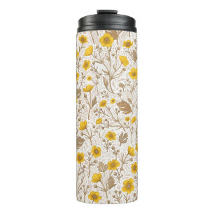 Garrafa Térmica Buttercups, amarelo e marrom