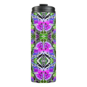 Garrafa Térmica Butterfly e Medallion Batik Patterno em Violet