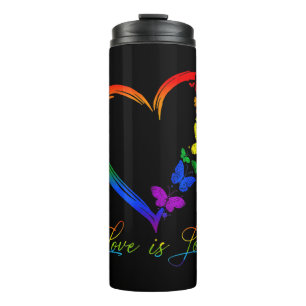 Garrafa Térmica Butterfly Heart Rainbow Love É Love LGBT Gay