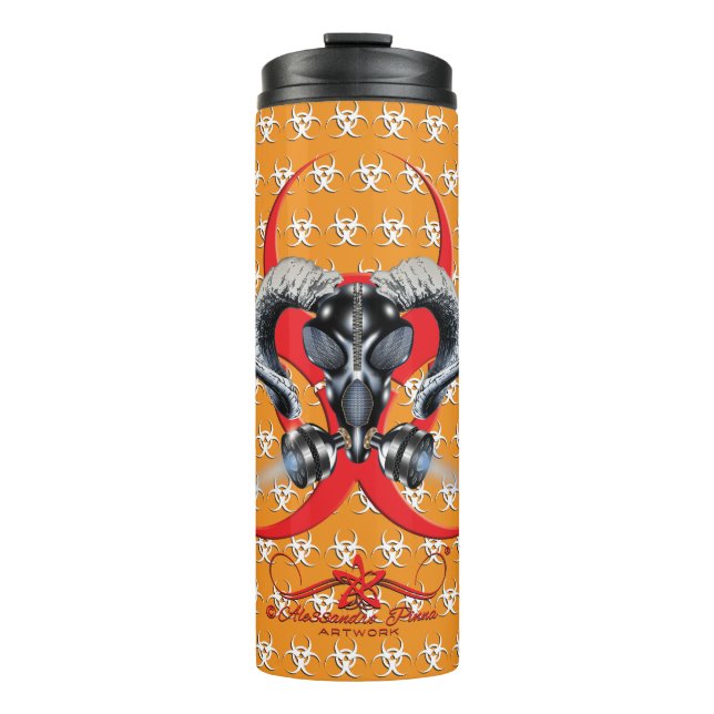 GARRAFA TÉRMICA  BW! ADVERTÊNCIA BIOHAZARD! CAVEIRA (Frente)