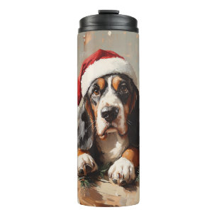 Garrafa Térmica Caça-Basset numa Pintura a Óleo de Santa Hat
