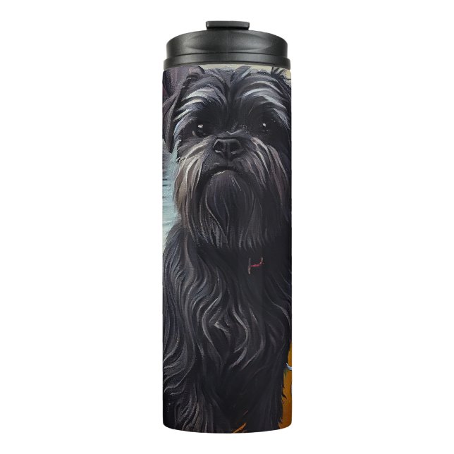 Garrafa Térmica Cachorro Affenpinscher sobre um remo: Uma aventura (Frente)